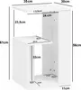 Tavolino laterale bianco FineBuy, 35x61x30 cm, in legno. Anteprima dell’immagine prodotto 3