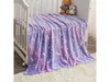A blanket with a unicorn and star pattern is draped over a crib. Anteprima dell’immagine prodotto