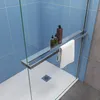 A shower enclosure with a shelf and towel holder. Produktbild-Vorschau