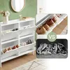 SoBuy Schuhschrank schmal mit 4 Klappen platzsparender Produktbild-Vorschau 4
