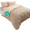 Wellsoft Bettdecke Beige 155x220 cm – Wendbare Produktbild-Vorschau 2