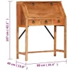 vidaXL Scrivania 90×40×107 cm in legno massiccio di acacia Anteprima dell’immagine prodotto 10