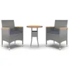 vidaXL 3dílný zahradní jídelní set Poly Rattan Grey Náhled obrázku produktu 1