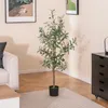 COSTWAY Sztuczne drzewo oliwne 130 cm, sztuczna roślina z Podgląd zdjęcia produktu 2