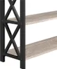 Close-up of a wooden bookshelf with a black metal frame. Produktbild-Vorschau