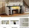 Merax Sideboard avec LED, commode brillante avec 3 armoires Voir les images du produit 5