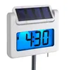 A solar-powered digital clock displaying the time. Produktbild-Vorschau