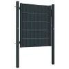 Zauntor PVC und Stahl 100x81 cm Anthrazit , Gartentore Produktbild-Vorschau 2