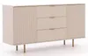 A cream-colored sideboard with fluted cabinet doors and three drawers, set against a white background. Produktbild-Vorschau
