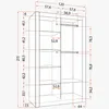 Schwebetürenschrank Kleiderschrank Schrank 120cm Weiß/Weiß Produktbild-Vorschau 7