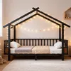 Merax Hausbett aus Metall 90x200cm, Jugendbett mit Produktbild-Vorschau 2