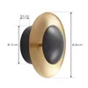 Lindby LED-Wandleuchte Tiama, Metall, schwarz/gold, Ø 20 cm Produktbild-Vorschau 4