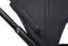 Close-up of a black stroller fabric with a zipper. Produktbild-Vorschau