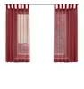 Two red sheer curtains hanging on a curtain rod in front of windows. Produktbild-Vorschau