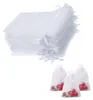20 Stück Weiß Organzabeutel, 10 x 15 cm Organzasäckchen Produktbild-Vorschau 1