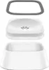 A disassembled pet water bowl with a gray rim, a white lid with a paw print, and a white base. Anteprima dell’immagine prodotto
