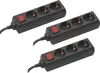 Meister Steckdosenleiste 3-fach 3er-Set 1,4 m Kabel schwarz Produktbild-Vorschau 1