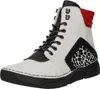 A single white and black athletic boot with red accents and animal print detailing. Náhled obrázku produktu