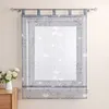 Raffrollo mit Schlaufen, Voile Gardinen Landhaus Küche Produktbild-Vorschau 3