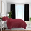 A bedroom scene with a bed, curtains, and a window. Produktbild-Vorschau