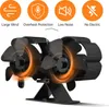 Dual Head 6 Blade Heat Powered Stove Fan mit Tragegriff und Produktbild-Vorschau 4
