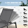 A diagram showing the adjustable angles of a chaise lounge chair, with illustrations of people in different positions. Produktbild-Vorschau