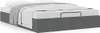 A bed frame with a mattress and a blanket. Produktbild-Vorschau