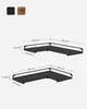 Two L-shaped corner shelves shown with dimensions and color options. Produktbild-Vorschau