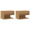 Two wooden bedside tables are shown side by side against a white background. Produktbild-Vorschau