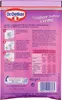 The back of a Dr. Oetker Himbeer-Sahne-Creme dessert powder package. Produktbild-Vorschau