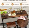 A rustic-style bar table set with a stool, featuring a tray with food and drinks, and a close-up of the table surface showing water droplets. Podgląd zdjęcia produktu