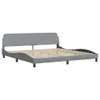 Design Bettgestell mit Kopfteil Hellgrau 200x200 cm Stoff, Produktbild-Vorschau 7