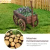 COSTWAY Dřevěný vozík na rostliny se 4 koly, vozík na Náhled obrázku produktu 4