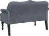 The back view of a dark gray velvet sofa with black legs. Náhled obrázku produktu