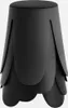 A black stool with a textured seat and a petal-like base. Produktbild-Vorschau