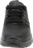 A close-up, front-facing view of a black Skechers shoe. Anteprima dell’immagine prodotto