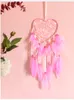 Herz Traumfänger Mit Lichtern Boho-Stil Handgefertigt LED Produktbild-Vorschau 3