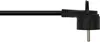A close-up shot of a black power cord with a European-style plug on a white background. Produktbild-Vorschau