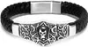 Echtleder-Armband Totenkopf Skull Tribal Rindsleder Produktbild-Vorschau 1