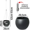 2er Set Blumentopf Hängend 26cm Blumenampel 6,5L für Innen Produktbild-Vorschau 9