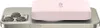 A pink power bank is attached to the back of a silver smartphone. Náhled obrázku produktu
