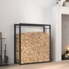 vidaXL Stojak na drewno opałowe czarny matowy 80x28x86 cm Podgląd zdjęcia produktu 10