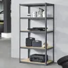 Metalowy regał półkowy, 180 x 90 x 40 cm, czarny Podgląd zdjęcia produktu 7