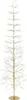 A tall, thin, artificial Christmas tree with gold metallic branches and a gold circular base, set against a white background. Voir les images du produit