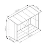 Isometric view of a firewood shed with dimensions indicated. Produktbild-Vorschau