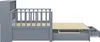 A side view of a gray wooden daybed with drawers underneath. Náhled obrázku produktu