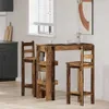 vidaXL Tavolo da bar a parete in legno di recupero Anteprima dell’immagine prodotto 3