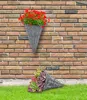 Wand Blumenampel geflochten - 2er Set - ca. 41 x 24 cm - Produktbild-Vorschau 2