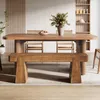 Banc en bois massif, banc d'entrée de style rustique en Voir les images du produit 8