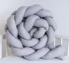 400 cm GRAU Geflochtenes Kissen Zierkissen Dekokissen Bettschlange Bettumrandung Zugluftstopper Produktbild-Vorschau